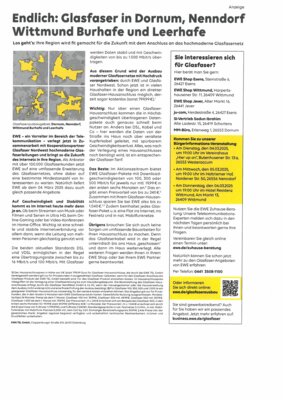 Endlich: Glasfaser in Dornum, Nenndorf, Wittmund, Burhafe und Leerhafe (Bild vergrößern)