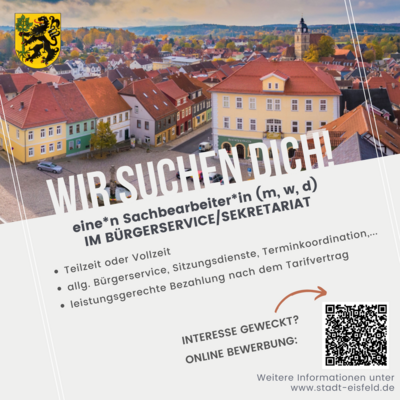 Stellenausschreibung der Stadtverwaltung Eisfeld (Bild vergrößern)