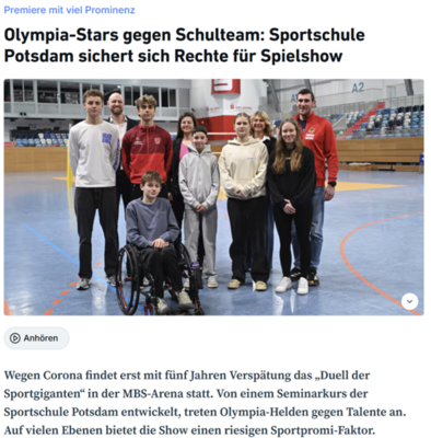 Die MAZ berichtet: "Premiere mit viel Prominenz" (Bild vergrößern)