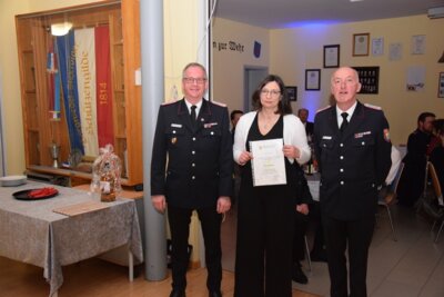 Amtswehrführer Gunnar Brast, Marleen Blauhorn, Wehrführer Jürgen Fischer