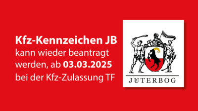 Kfz-Kennzeichen JB kann wieder beantragt werden (Bild vergrößern)