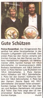 Vereinsmeisterschaft LG 2009 (Bild vergrößern)