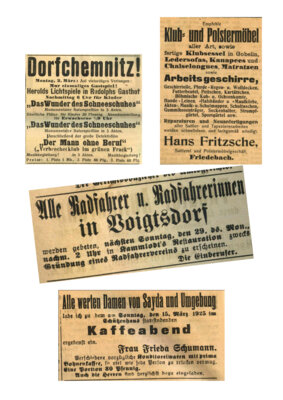Interessantes aus dem Archiv - Vor 100 Jahren - Nachrichten aus dem „Saydaer Anzeiger und Tageblatt“ Monat März (Bild vergrößern)