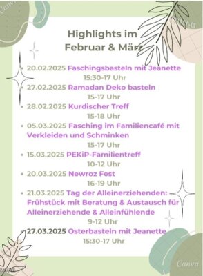 Highlights im März in unserem Familienzentrum