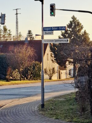Hinweisschild Vereinsheim Spielmannszug