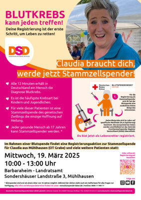Plakat Registrierung Claudia (Bild vergrößern)