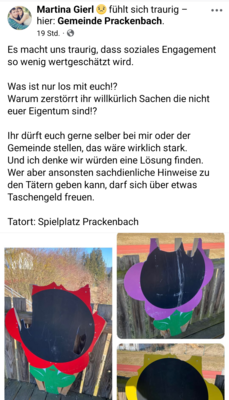 Foto zur Meldung: Vandalismus am Prackenbacher Spielplatz