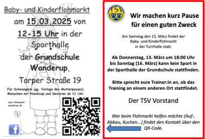 Flohmarkt in der Sporthalle am 15. März (Bild vergrößern)