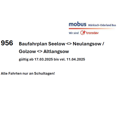 Geänderter Busfahrplan im OT Werbig (Bild vergrößern)