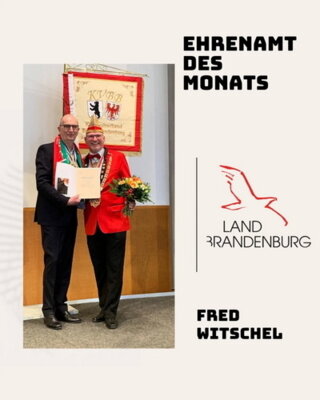 Für eine starke Karnevalkultur in Brandenburg: Woidke zeichnet Fred Witschel aus Werder aus (Bild vergrößern)