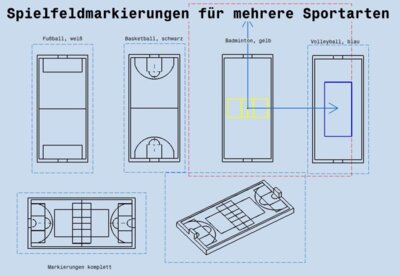 Spielfeldmarkierungen auf dem Multifunktionsplatz (Bild vergrößern)