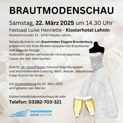 Brautmodenschau & Hochzeit im Kloster Lehnin (Bild vergrößern)