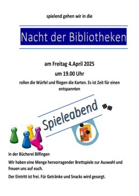 Spieleabend in der Bücherei am 04.04.2025 (Bild vergrößern)