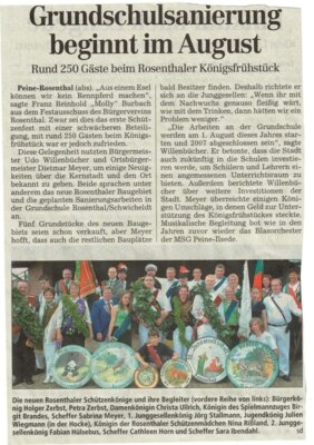 Bericht zum Schützenfest 2004 (Bild vergrößern)