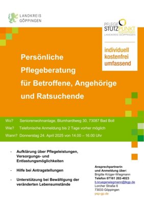 Außensprechstunde des Pflegestützpunktes Landkreis Göppingen