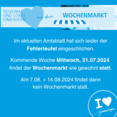 Mittwoch, 31.07.2024 findet der Wochenmarkt wie gewohnt statt (Bild vergr&ouml;&szlig;ern)