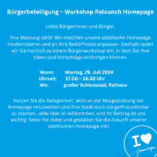 Einladung zur Bürgerbeteiligung - Workshop Relaunch Homepage (Bild vergr&ouml;&szlig;ern)