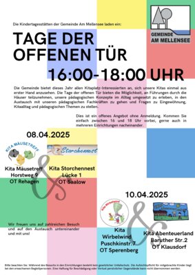 TAGE DER OFFENEN TÜR - Die Kindertagesstätten der Gemeinde Am Mellensee laden ein (Bild vergrößern)