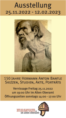Neue Ausstellung im Museum "Im Alten Oberamt" - 150 Jahre "Hermann Anton Bantle | Skizzen, Studien, Akte, Porträts" (Bild vergr&ouml;&szlig;ern)