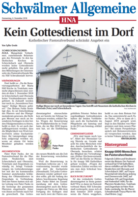 Meldung: Kein Gottesdienst im Dorf