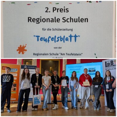 Meldung: Unser „Teufelsblatt“ gewinnt den 2.Platz