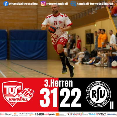 Meldung: 3.Männer : RSV Rath-Heumar II - 31:22 [Spielbericht]