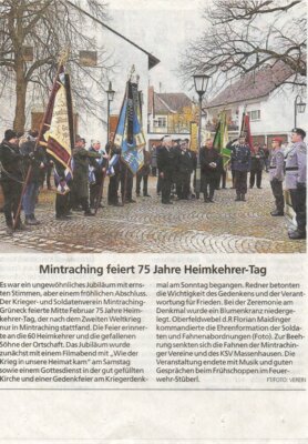 Heimkehrer Tag in Mintraching