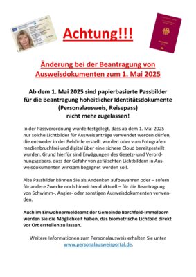 Änderung bei der Beantragung von Ausweisdokumenten