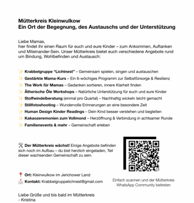 Meldung: Mütterkreis Kleinwulkow