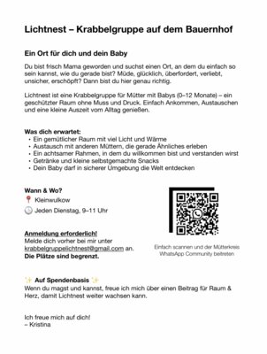 Meldung: Lichtnest - Krabbelgrupppe auf dem Bauernhof