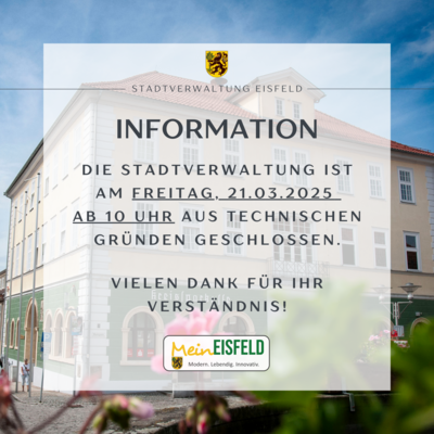 Information der Stadtverwaltung (Bild vergrößern)