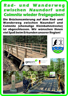 Rad- und Wanderweg zwischen Naundorf und Colmnitz wieder freigegeben (Bild vergrößern)