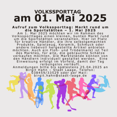 Meldung: Volkssporttag am 01. Mai 2025