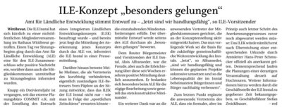 Meldung: ILE Konzept gelungen