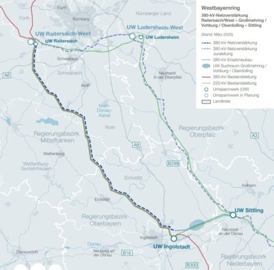 Stromtrasse Westbayernring (Bild vergrößern)