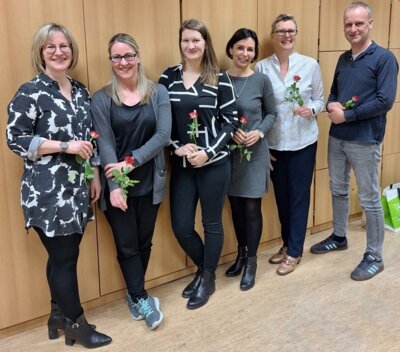 (v.l.n.r. Sonja Grunert, Stefanie Hilgenhof, Lucie Dülsner, Xenia Burczyk, Peggy Kieslich, Maik Jäschke)