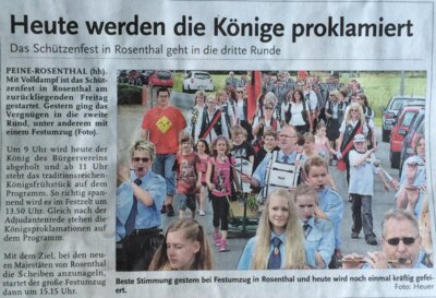 Bericht zum Schützenfest 2014 (Bild vergrößern)