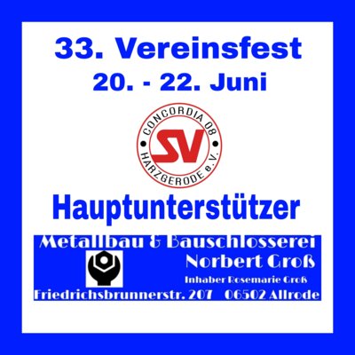Foto zur Meldung: Groß Metallbau & Bauschlosserei Gmbh - Hauptunterstützer 33. Vereinsfest