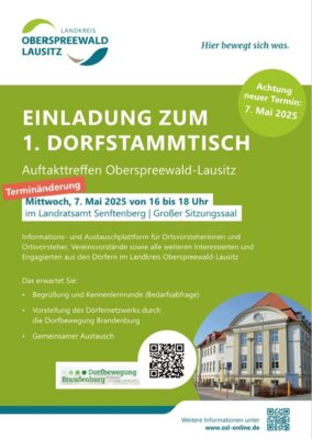 Meldung: 1. Dorfstammtisch OSL 07.05.2025 in Senftenberg