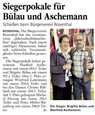 Jahresabschlusschießen 2012 (Bild vergrößern)