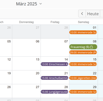 Termine findet ihr im Terminkalender