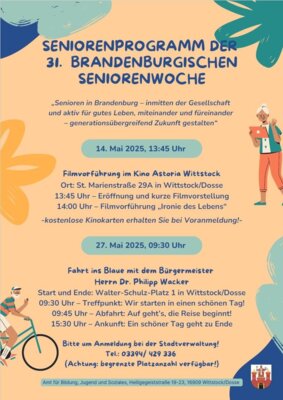 Jetzt anmelden für die 31. Brandenburgische Seniorenwoche