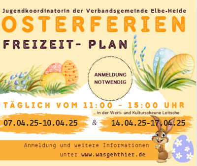 Meldung: Osterferien Freizeitplan
