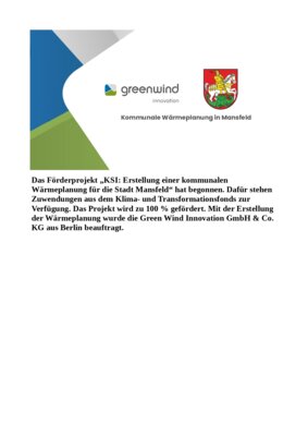 Kommunale Wärmeplanung in Mansfeld (Bild vergrößern)