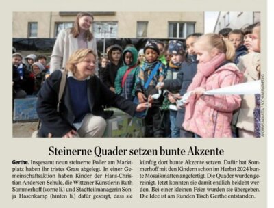 Foto zur Meldung: Einweihung der Mosaiksteine in der Presse