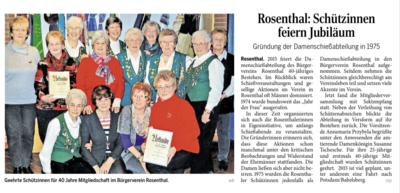 40.-jähriges Jubiläum der Damenschießabteilung (Bild vergrößern)