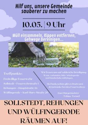 Sollstedt, Rehungen und Wülfingerode räumen auf!