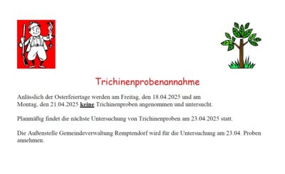 Trichinenprobenannahme Ostern 2025