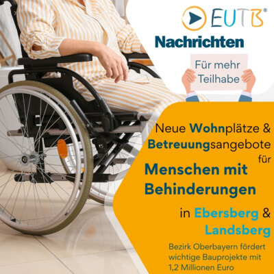 EUTB Nachrichten für mehr Teilhabe. Detailbild: Eine Frau im Rohlstuhl in einer Wohnung