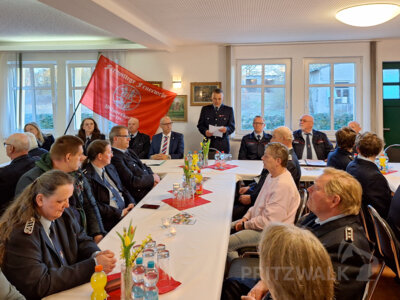der Wilmersdorfer Ortswehrführer Tobias Fitz blickt auf das Jahr 2024 zurück. Foto: Stadt Pritzwalk (Bild vergr&ouml;&szlig;ern)